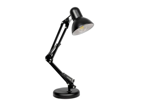 GLOBOSTAR® DESK 01538 Μοντέρνο Επιτραπέζιο Φωτιστικό Πορτατίφ με Ντουί 1 x E27 AC 220-240V IP20 - Μαύρο - Μ15 x Π15 x Υ67cm