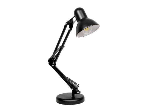 GLOBOSTAR® DESK 01538 Μοντέρνο Επιτραπέζιο Φωτιστικό Πορτατίφ με Ντουί 1 x E27 AC 220-240V IP20 - Μαύρο - Μ15 x Π15 x Υ67cm