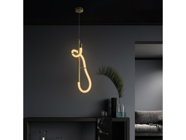 kelvo® GLOW KLV-101-0159 Κρεμαστό Φωτιστικό Οροφής LED 24W 2400lm 360° AC 220-240V IP20 Ρυθμιζόμενο Λευκό CCT με On/Off 2700K/4500K/6000K - Lumileds SMD Chip - Χρυσό Πλατίνα - Μ24 x Π10 x Υ62cm - 3 Χρόνια Εγγύηση