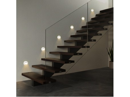 kelvo® STEPART KLV-101-0076 Χωνευτό Φωτιστικό Σκαλοπατιού / Διαδρόμου LED 3W 375lm 45° AC 220-240V Αδιάβροχο IP65 Θερμό Λευκό 2700K - Lumileds SMD Chip & TÜV SÜD Driver - Λευκό Ματ - Μ8.3 x Π4.5 x Υ8.3cm / Q6.6 x 6.6cm - 5 Χρόνια Εγγύηση