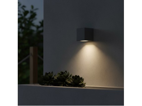 kelvo® BURANO KLV-101-0019 Φωτιστικό Τοίχου / Απλίκα για Λάμπα MR16 με Ντουί GU10 AC 220-240V Αδιάβροχο IP65 - Γκρι Ανθρακί Ματ - Μ8 x Π8 x Υ7cm