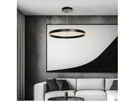 kelvo® VENOM KLV-101-0190 Κρεμαστό Φωτιστικό Οροφής LED 67W 6700lm 120° AC 220-240V IP20 Ρυθμιζόμενο Λευκό CCT με Χειριστήριο από 2700K έως 6000K Dimmable - Lumileds SMD Chip - Μαύρο Ματ - Μ80 x Π80 x Υ6.5cm - 3 Χρόνια Εγγύηση