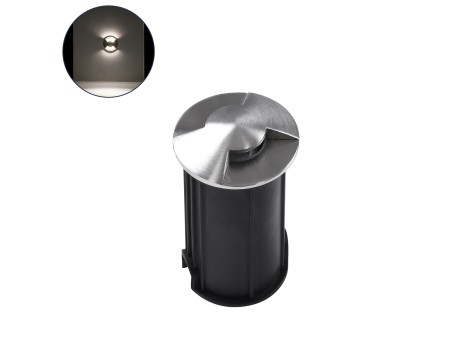 GLOBOSTAR® UNDERGROUNDRENA 90663 Φωτιστικό Σκαλοπατιού / Διαδρόμου LED 1W 115lm 30° DC 24V Αδιάβροχο IP68 Φυσικό Λευκό 4500K Dimmable - Bridgelux SMD Chip - Ανοξείδωτο Ατσάλι SS304 - Μ5 x Π5 x Υ9cm / Q4.2cm - 3 Χρόνια Εγγύηση