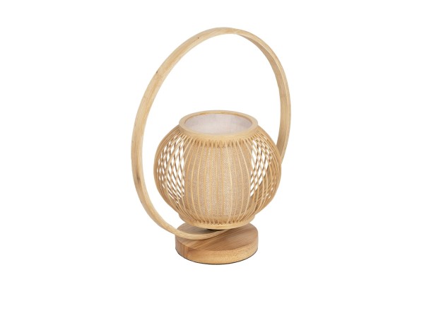 GLOBOSTAR® TULUMKO 02009 Boho Επιτραπέζιο Φωτιστικό Πορτατίφ με Ντουί 1 x E27 AC 220-240V IP20 - Μπεζ - Μ30 x Π18 x Υ32cm