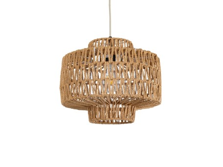 GLOBOSTAR® JENSON 00909 Boho Κρεμαστό Φωτιστικό Οροφής με Ντουί 1 x E27 AC 220-240V IP20 - Μπεζ - Μ33 x Π33 x Υ28cm