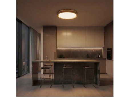 kelvo® BARCHETTA KLV-101-0268-V2 Φωτιστικό Οροφής LED 72W 7200lm 120° AC 220-240V IP20 Ρυθμιζόμενο Λευκό CCT με Χειριστήριο από 2700K έως 6000K Dimmable - Lumileds SMD Chip - Σαμπανιζέ Χρυσό Ματ - Μ48 x Π48 x Υ8.2cm - 3 Χρόνια Εγγύηση