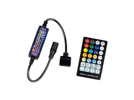 GLOBOSTAR® CONTROLI 73427 Σετ Dimmer / Controller με RF Ασύρματο Χειριστήριο με 5 x 1.2A 28.8W Κανάλια DC 5-24V 6A 144W Max IP20 - RF2.4Ghz - Μ30 x Π1.7 x Υ1.1cm - 2 Χρόνια Εγγύηση