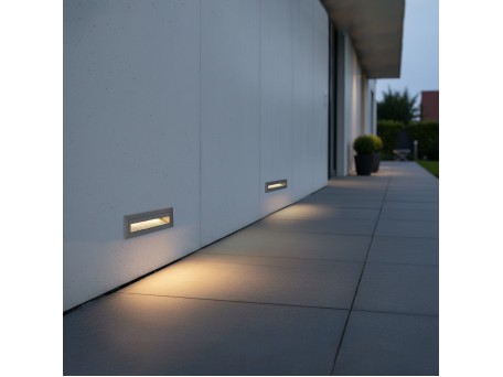 kelvo® STEPART KLV-101-0087 Χωνευτό Φωτιστικό Σκαλοπατιού / Διαδρόμου LED 4W 500lm 45° AC 220-240V Αδιάβροχο IP65 Θερμό Λευκό 2700K - Lumileds SMD Chip & TÜV SÜD Driver - Γκρι Ανθρακί Ματ - Μ21 x Π5.5 x Υ6.5cm / Q20.3 x 5.6cm - 5 Χρόνια Εγγύηση