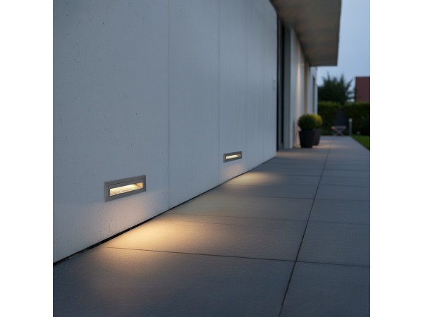 kelvo® STEPART KLV-101-0087 Χωνευτό Φωτιστικό Σκαλοπατιού / Διαδρόμου LED 4W 500lm 45° AC 220-240V Αδιάβροχο IP65 Θερμό Λευκό 2700K - Lumileds SMD Chip & TÜV SÜD Driver - Γκρι Ανθρακί Ματ - Μ21 x Π5.5 x Υ6.5cm / Q20.3 x 5.6cm - 5 Χρόνια Εγγύηση