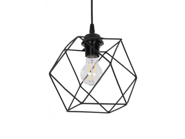 GLOBOSTAR® SOLIS 201-0045 Vintage Κρεμαστό Φωτιστικό Οροφής με Ντουί 1 x E27 AC 220-240V IP20 - Μαύρο - Μ25 x Π25 x Υ24cm