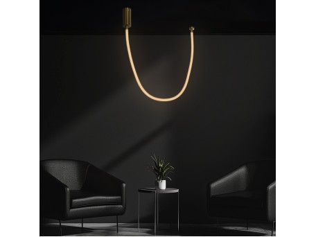 kelvo® GLOW KLV-101-0155 Κρεμαστό Φωτιστικό Οροφής LED 27W 2700lm 360° AC 220-240V IP20 Ρυθμιζόμενο Λευκό CCT με Χειριστήριο από 2700K έως 6000K Dimmable - Lumileds SMD Chip - Χρυσό Πλατίνα - Μ90 x Π9 x Υ95cm - 3 Χρόνια Εγγύηση