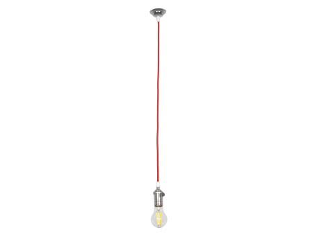 GLOBOSTAR® SUSPENS 115104 Vintage Κρεμαστό Φωτιστικό Οροφής με Ντουί 1 x E27 AC 220-240V IP20 - Ασημί & Κόκκινο - Μ6.7 x Π6.7 x Y97cm