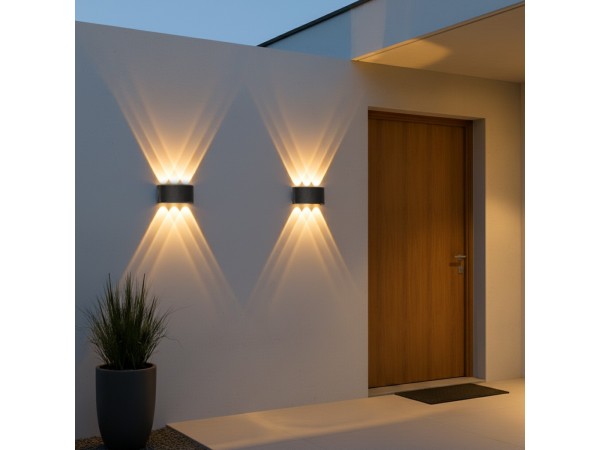 kelvo® SIXOAD KLV-101-0006 Φωτιστικό Τοίχου / Απλίκα LED 18W 1800lm 30° AC 220-240V Αδιάβροχο IP65 Θερμό Λευκό 2700K - CREE XPE Chip & TÜV SÜD Driver - Μαύρο Ματ - Μ17 x Π4 x Υ8cm - 5 Χρόνια Εγγύηση