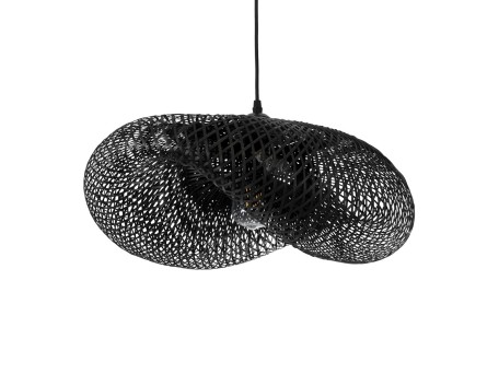 GLOBOSTAR® MEXICO 02201 Boho Κρεμαστό Φωτιστικό Οροφής με Ντουί 1 x E27 AC 220-240V IP20 - Μαύρο - Μ65 x Π45 x Υ18cm