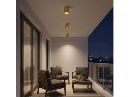 kelvo® MARETTI KLV-101-0058 Φωτιστικό Downlight Σποτ για Λάμπα MR16 με Ντουί GU10 AC 220-240V Αδιάβροχο IP65 - Χρυσό Πλατίνα - Μ9 x Π9 x Υ9cm