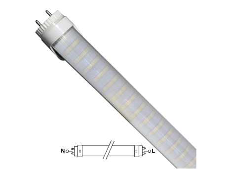 GloboStar® 76187 Λάμπα LED Τύπου Φθορίου T8 Αλουμινίου Τροφοδοσίας Δύο Άκρων 150cm 25W 230V 2300lm 180° με Καθαρό Κάλυμμα Θερμό Λευκό 3000K