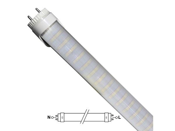GloboStar® 76187 Λάμπα LED Τύπου Φθορίου T8 Αλουμινίου Τροφοδοσίας Δύο Άκρων 150cm 25W 230V 2300lm 180° με Καθαρό Κάλυμμα Θερμό Λευκό 3000K