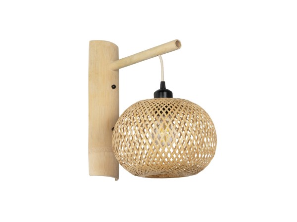 GLOBOSTAR® SELVA 01963 Boho Φωτιστικό Τοίχου - Απλίκα με Ντουί 1 x E27 AC 220-240V IP20 - Μπεζ - Μ23 x Π23 x Υ37cm