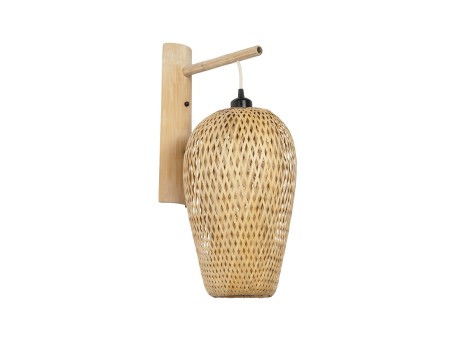 GLOBOSTAR® SELVA 01977 Boho Φωτιστικό Τοίχου - Απλίκα με Ντουί 1 x E27 AC 220-240V IP20 - Μπεζ - Μ24 x Π32 x Υ56cm