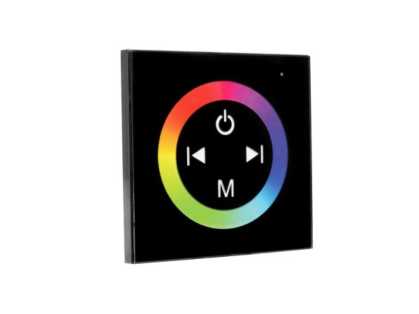 LED RGB Controller Μαύρο Τοίχου Αφής 12v (144w) - 24v (288w) DC GloboStar 77409 Μ8.5xΠ8.5xΥ3.5