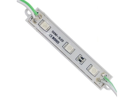 20 Τεμάχια x LED Module 3 SMD 5050 0.8W 12V 50lm IP65 Αδιάβροχο Πράσινο GloboStar 65003