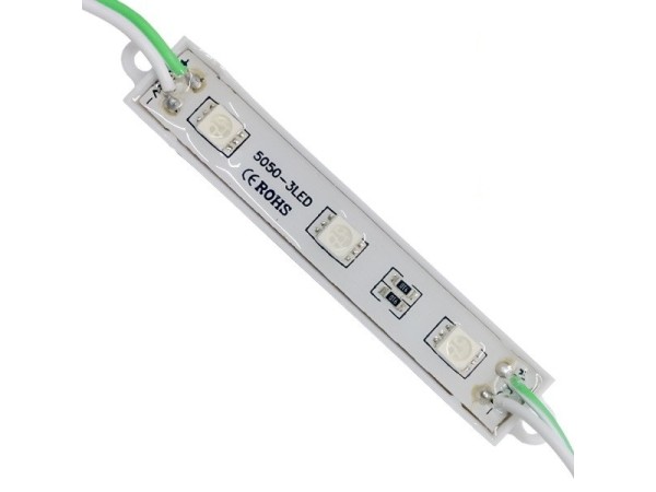 20 Τεμάχια x LED Module 3 SMD 5050 0.8W 12V 50lm IP65 Αδιάβροχο Πράσινο GloboStar 65003