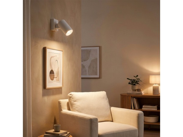 kelvo® SPOTA KLV-101-0135-V2 Κινούμενο Φωτιστικό Σποτ Τοίχου για Λάμπα MR16 με Ντουί GU10 AC 220-240V IP20 - Λευκό Ματ - Μ7 x Π6 x Υ14cm