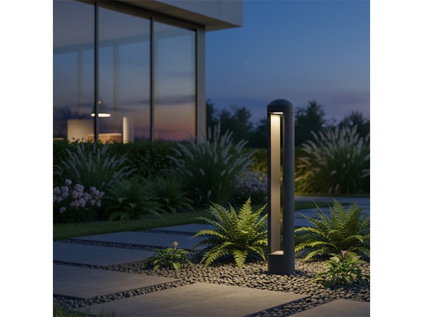 kelvo® GREMO KLV-101-0122 Φωτιστικό Κολωνάκι Κήπου LED 7W 875lm 45° AC 220-240V Αδιάβροχο IP65 Θερμό Λευκό 2700K - Bridgelux COB Chip & TÜV SÜD Driver - Γκρι Ανθρακί Ματ - Μ10.8 x Π10.8 x Υ50cm - 5 Χρόνια Εγγύηση