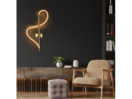 kelvo® GLOW KLV-101-0168 Φωτιστικό Τοίχου / Απλίκα LED 24W 2400lm 360° AC 220-240V IP20 Ρυθμιζόμενο Λευκό CCT με On/Off 2700K/4500K/6000K - Lumileds SMD Chip - Χρυσό Πλατίνα - Μ30 x Π15 x Υ70cm - 3 Χρόνια Εγγύηση