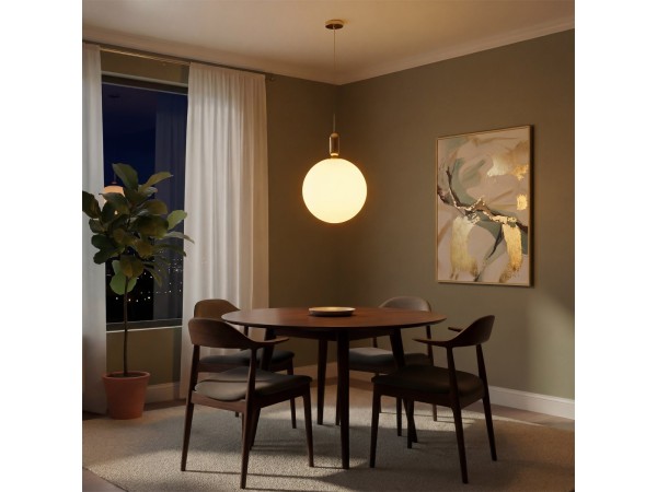 kelvo® ESTETICO KLV-101-0384 Κρεμαστό Φωτιστικό Οροφής για Λάμπα με Ντουί E27 AC 220-240V IP20 - Χρυσό Βούρτσας Πλατίνα & Λευκό - Μ40 x Π40 x Υ58cm