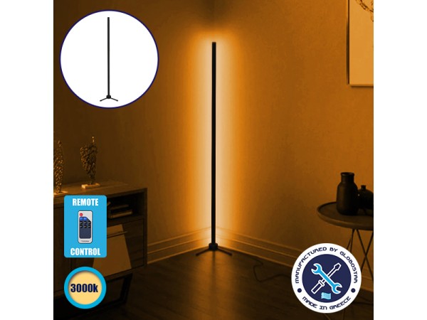 Μοντέρνο Minimal Επιδαπέδιο Μαύρο Φωτιστικό 100cm LED 16 Watt με Ασύρματο Χειριστήριο RF & Dimmer Θερμό Λευκό 3000k GloboStar ALIEN Design GLOBO-100-3