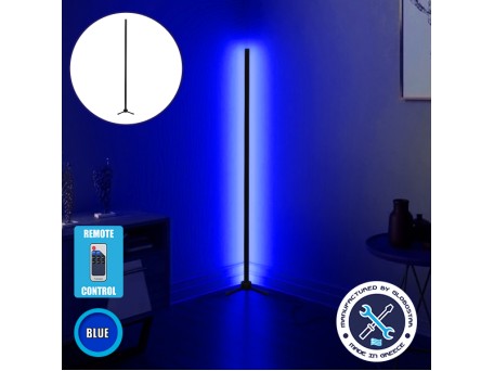 Μοντέρνο Minimal Επιδαπέδιο Μαύρο Φωτιστικό 150cm LED 24 Watt με Ασύρματο Χειριστήριο RF & Dimmer Μπλε GloboStar ALIEN Design GLOBO-150-6