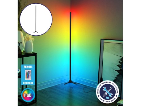 Μοντέρνο Minimal Επιδαπέδιο Μαύρο Φωτιστικό 150cm LED 24 Watt με Ασύρματο Χειριστήριο RF & Dimmer RGB Πολύχρωμο GloboStar ALIEN Design GLOBO-150-8