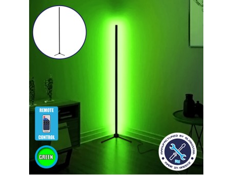 Μοντέρνο Minimal Επιδαπέδιο Μαύρο Φωτιστικό 250cm LED 40 Watt με Ασύρματο Χειριστήριο RF & Dimmer Πράσινο GloboStar ALIEN Design GLOBO-250-5