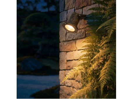 kelvo® GARDELINI KLV-101-0005-V2 Φωτιστικό Σποτ Τοίχου με Βάση για Λάμπα MR16 με Ντουί GU10 AC 220-240V Αδιάβροχο IP65 -  Χρυσό Εφέ Σκουριάς Ματ - Μ10 x Π10 x Υ30cm