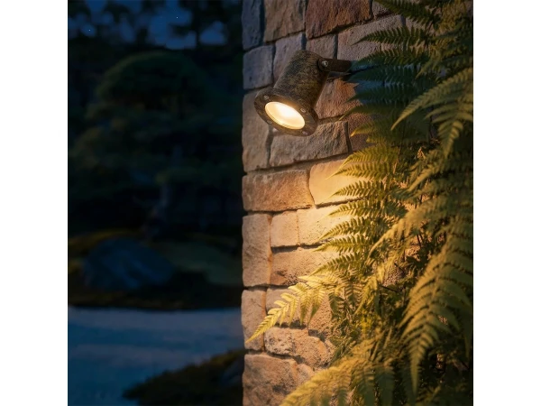 kelvo® GARDELINI KLV-101-0005-V2 Φωτιστικό Σποτ Τοίχου με Βάση για Λάμπα MR16 με Ντουί GU10 AC 220-240V Αδιάβροχο IP65 -  Χρυσό Εφέ Σκουριάς Ματ - Μ10 x Π10 x Υ30cm