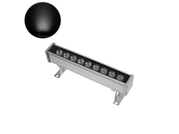 GLOBOSTAR® WASHERDAIA S-115502 Μπάρα Φωτισμού Wall Washer LED 9W 900lm 30° DC AC 220-240V Αδιάβροχο IP65 Ψυχρό Λευκό 6000K - Bridgelux SMD Chip - Ασημί - Μ26 x Π6 x Υ10.5cm - 3 Χρόνια Εγγύηση