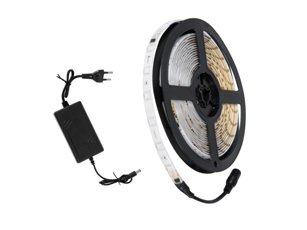 GloboStar® S-120001 Σετ Ταινία LED Digital Magic Strip IC3 5m 36W/5m 12V 30LED/m 5050 SMD 600lm/m 120° Αδιάβροχη IP65 με Ενσωματωμένα Προγράμματα Λειτουργίας και Τροφοδοτικό Κόκκινο