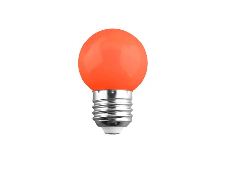 GloboStar® S-40008 Λάμπα LED E27 G45 Γλομπάκι 2W 120lm 260° AC 220-240V IP20 Φ4.5 x Υ6.9cm Σκούρο Πορτοκαλί - 2 Χρόνια Εγγύηση