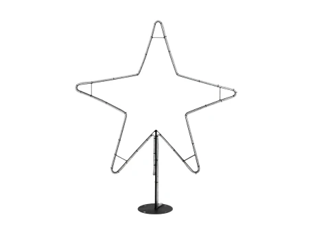 GLOBOSTAR® XMAS-STAR-BIG Χριστουγεννιάτικο Διακοσμητικό Φωτιστικό LED 19,5W 780lm 360° AC 220-240V Αδιάβροχο IP65 Θερμό Λευκό 2700K - Μαύρο & Διάφανο - M114 x Π25 x Υ132cm - 2 Χρόνια Εγγύηση
