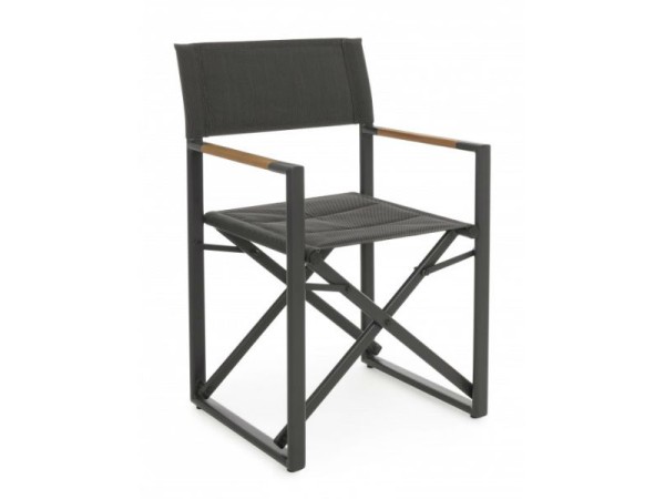 Πτυσσόμενη Καρέκλα Με Μπράτσα Lagun Μαύρη 51x54x86εκ. - Μαύρο