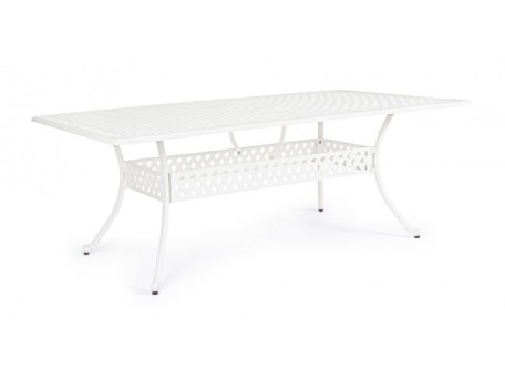 Τραπεζαρία Εξωτερικού Χώρου Ivrea Μεταλλική Λευκό 213x107εκ - Λευκό