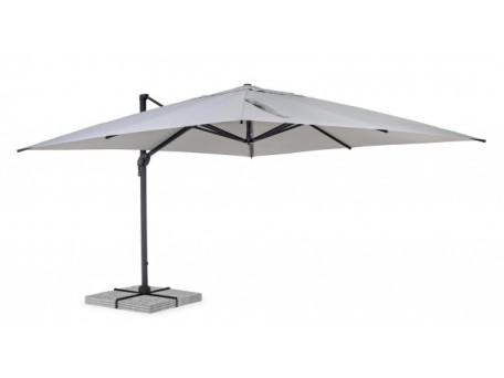 Ομπρέλα Κήπου Ines Γωνιακή Ανοιχτή Γκρι Περιστρεφόμενη 360° 400x400x278εκ. - Γκρι