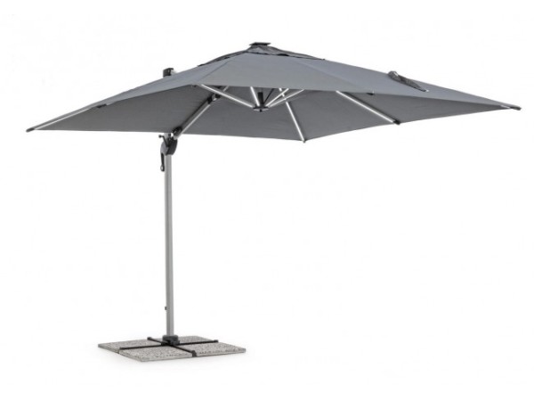 Ομπρέλα Κήπου Ines Γωνιακή Γκρι Περιστρεφόμενη 360° Με Led Φως 300x300x265εκ. - Γκρι Ομπρέλα Κήπου Ines Γωνιακή Γκρι Περιστρεφόμενη 360° Με Led Φως 300x300x265εκ. - Γκρι