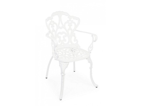 Καρέκλα Με Μπράτσα Victoria Λευκή 56x51x89εκ. - Λευκό