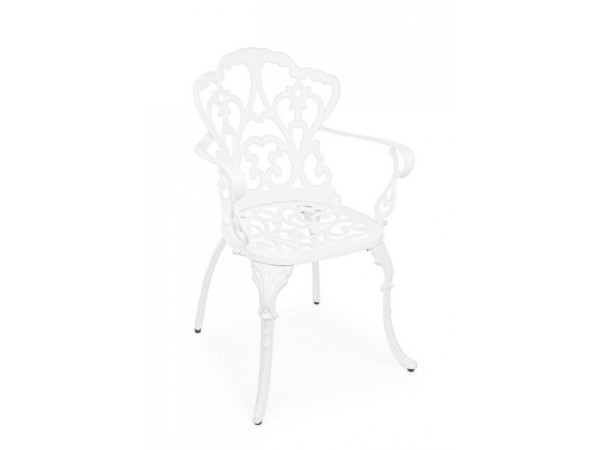 Καρέκλα Με Μπράτσα Victoria Λευκή 56x51x89εκ. - Λευκό