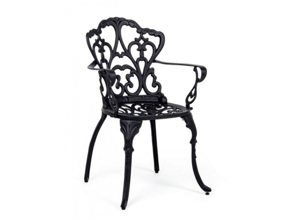 Καρέκλα Victoria  Εξωτερικού Χώρου Αλουμινίου Μαύρη 57,5x58x87,5εκ. - Μαύρο