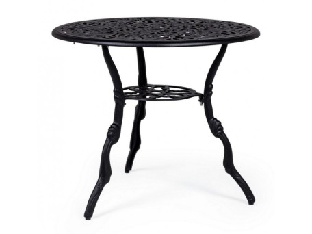 Τραπέζι Μέσης Εξωτερικού Χώρου Victoria Μεταλλικό Μαύρο 80x80x67εκ. - Μαύρο