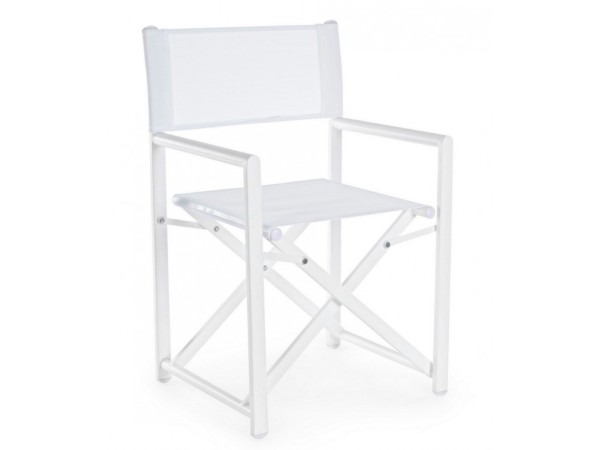 Καρέκλα Σκηνοθέτη Taylor  Αλουμινίου Λευκή 48x56x86εκ. - Λευκό