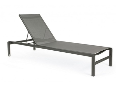 Ξαπλώστρα Konnor Μεταλλική Μαύρη 78x195x90εκ. - Γκρι